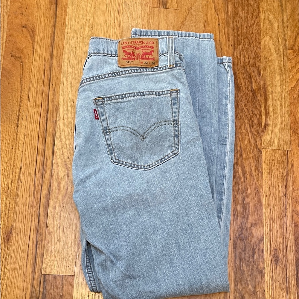 Levi's 511 Light Blue Straight Leg 32 30